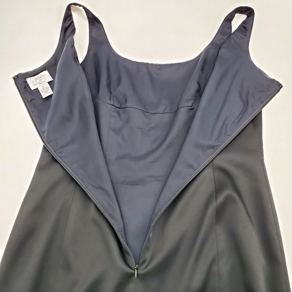 Ann Taylor Loft Black Satin Sheath Dress - Picture 6 of 9